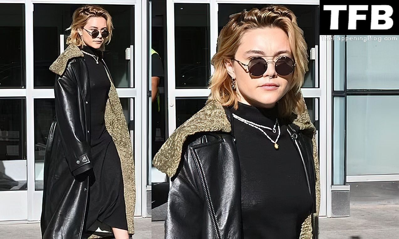 Florence Pough Braless Boobs and Nipples 1 1 thefappeningblog.com  - Florence Pugh Shows Off Her Pokies at JFK airport in NYC (31 Photos)