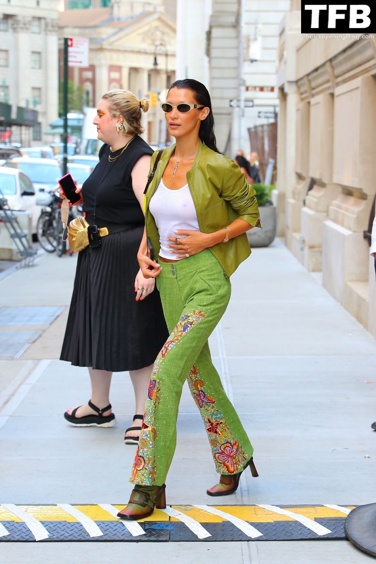Bella Hadid See Through Braless The Fappening Blog 16 - Braless Bella Hadid Wears the Cutest Lime Green Look While Out in NYC (54 Photos)
