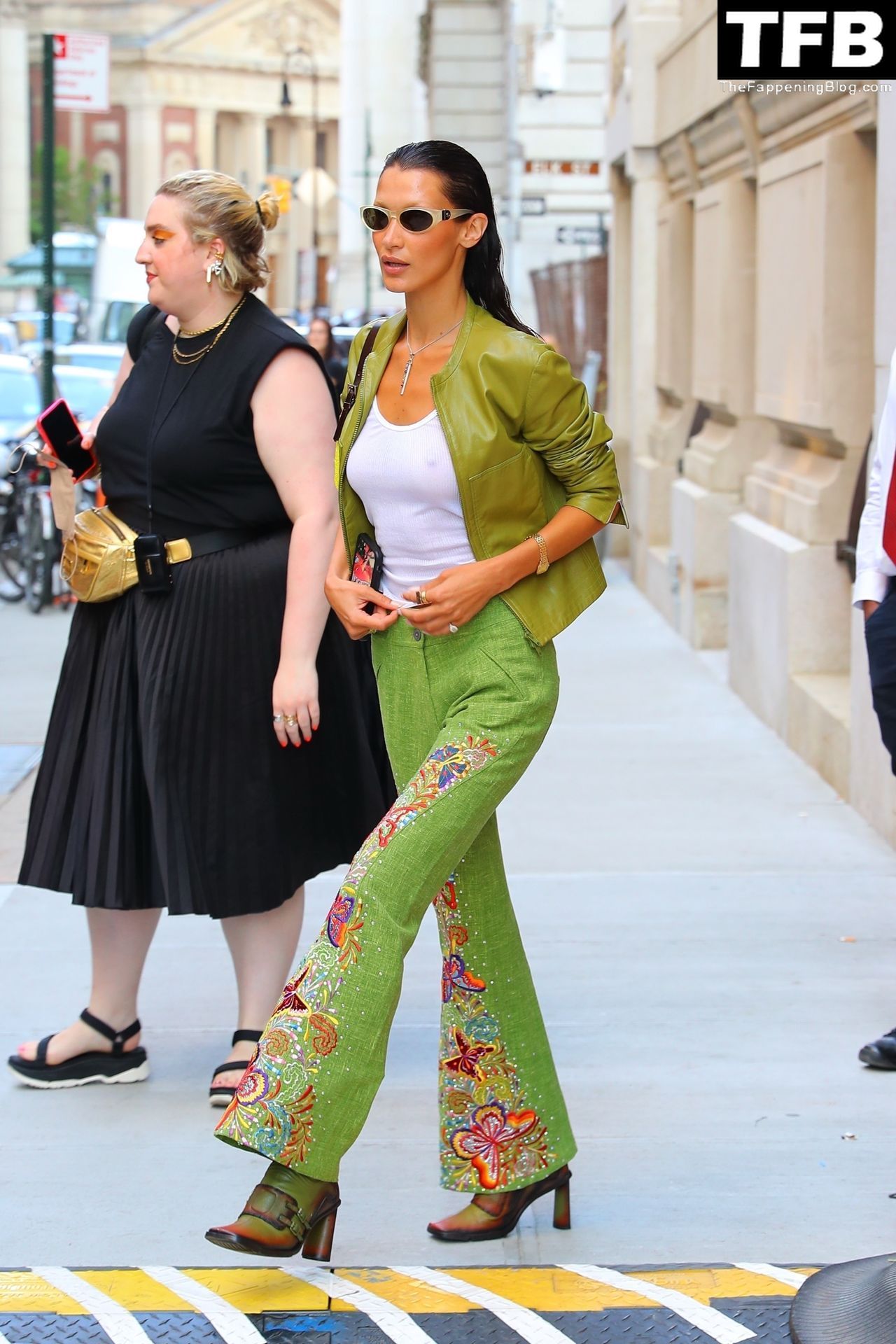 Bella Hadid See Through Braless The Fappening Blog 19 - Braless Bella Hadid Wears the Cutest Lime Green Look While Out in NYC (54 Photos)