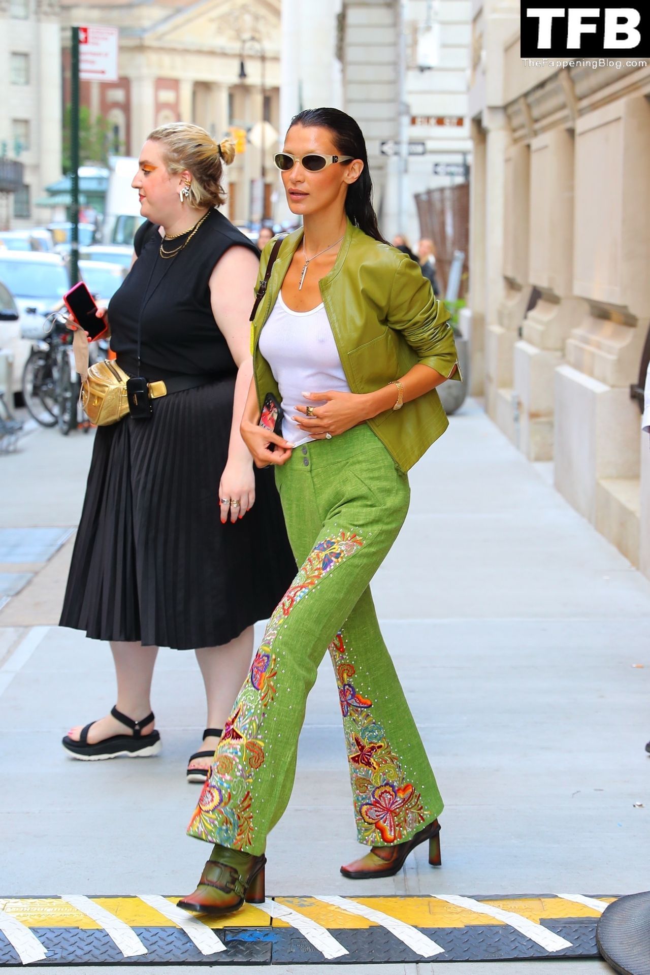 Bella Hadid See Through Braless The Fappening Blog 20 - Braless Bella Hadid Wears the Cutest Lime Green Look While Out in NYC (54 Photos)