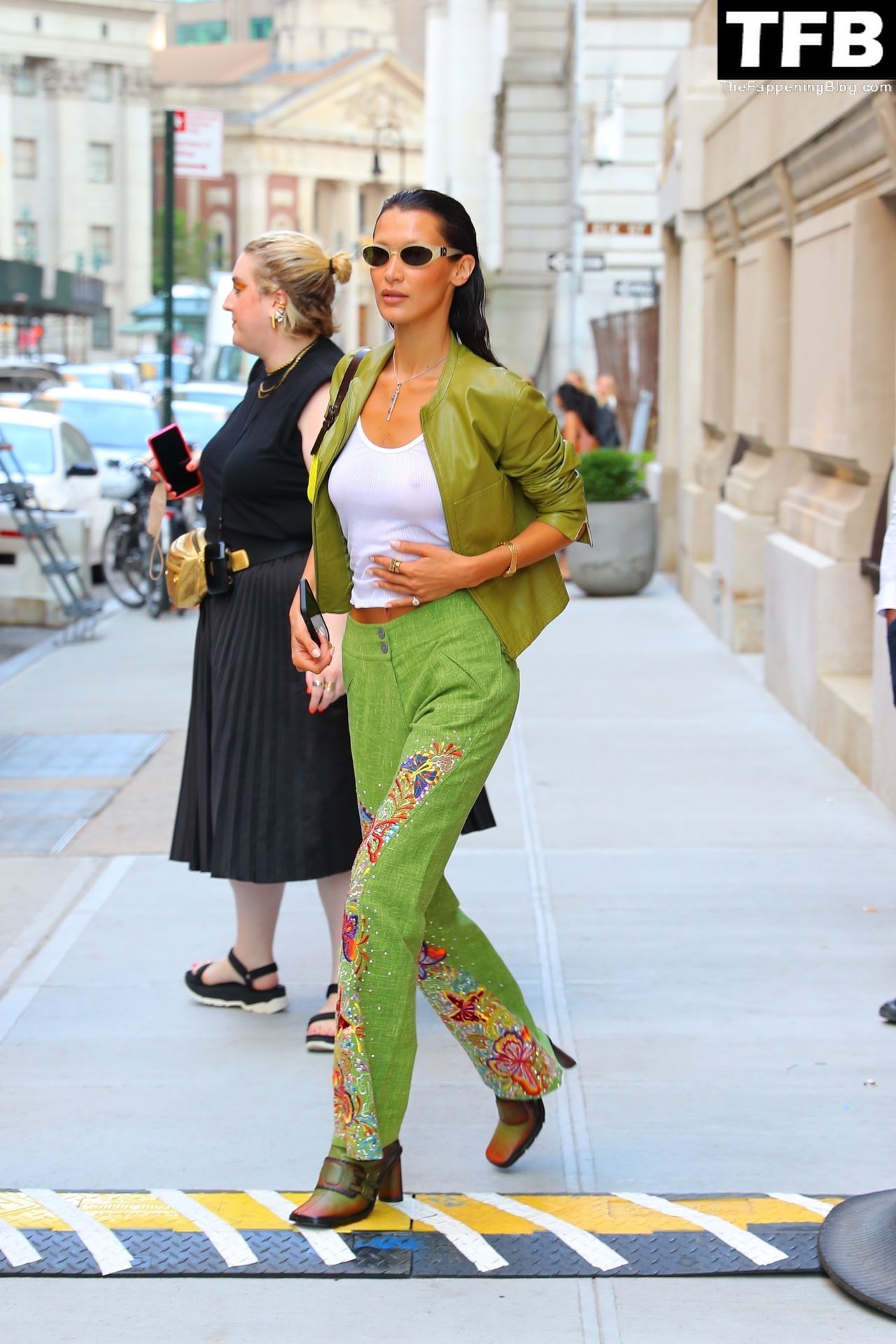 Bella Hadid See Through Braless The Fappening Blog 21 - Braless Bella Hadid Wears the Cutest Lime Green Look While Out in NYC (54 Photos)