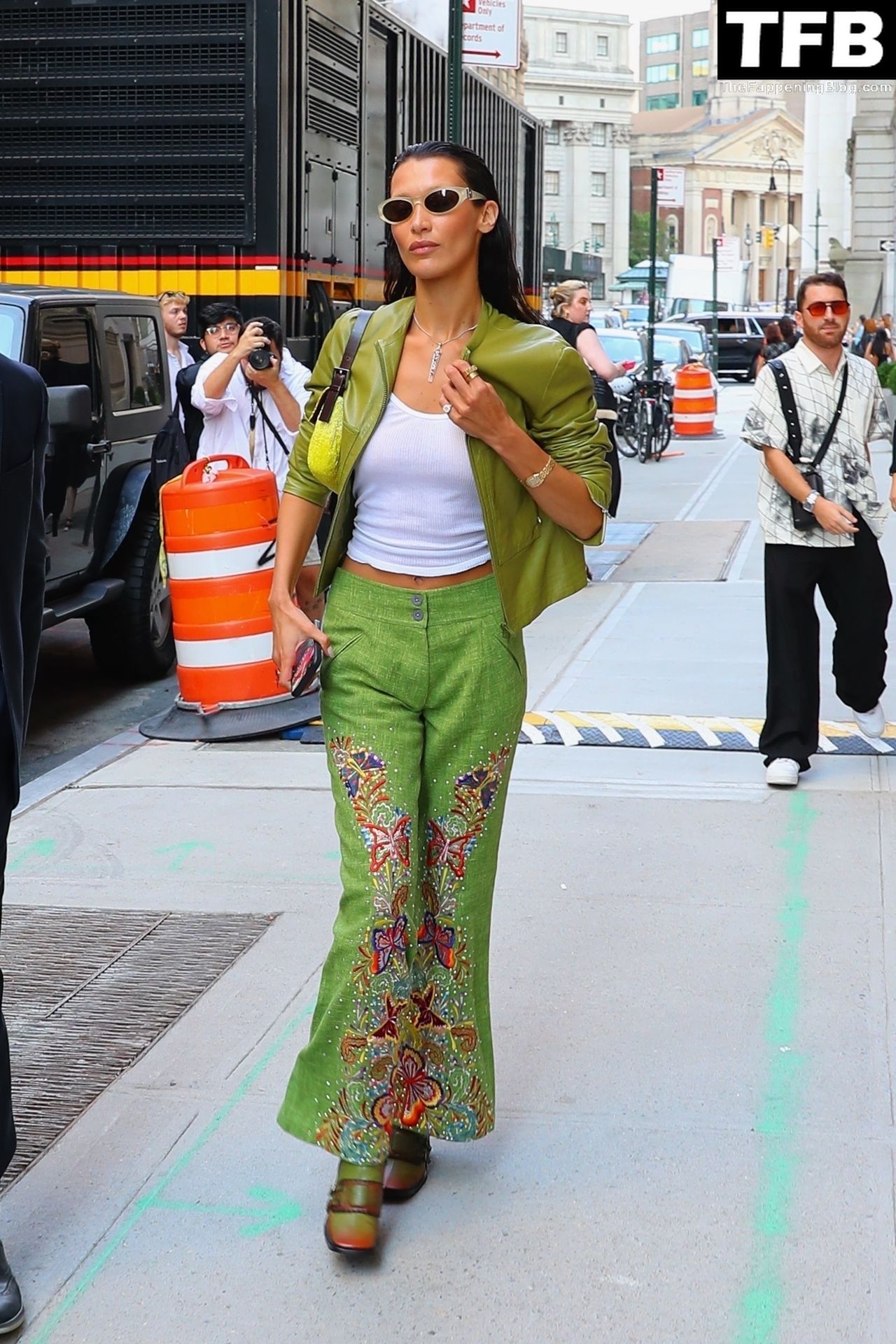 Bella Hadid See Through Braless The Fappening Blog 25 - Braless Bella Hadid Wears the Cutest Lime Green Look While Out in NYC (54 Photos)