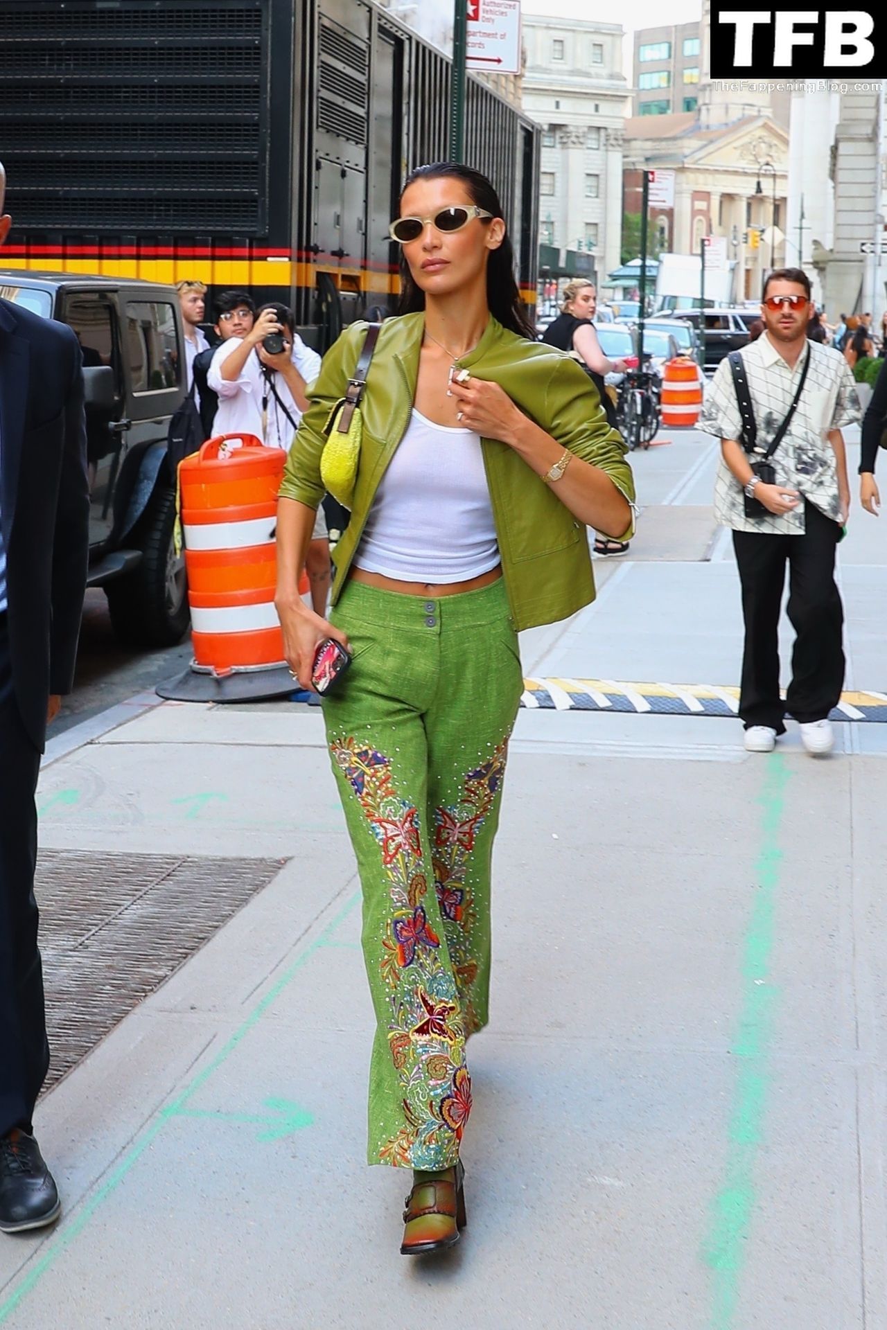 Bella Hadid See Through Braless The Fappening Blog 26 - Braless Bella Hadid Wears the Cutest Lime Green Look While Out in NYC (54 Photos)