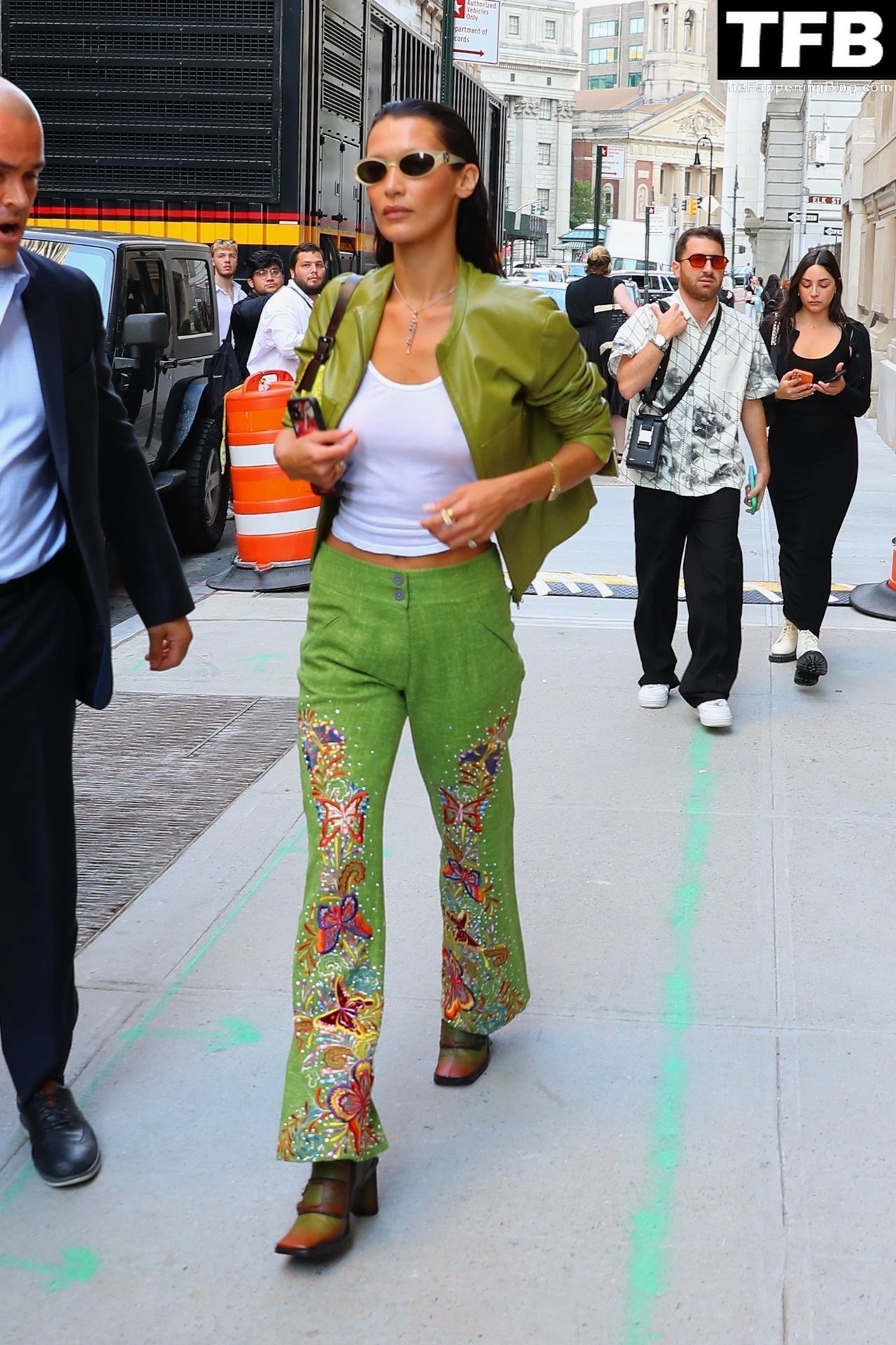 Bella Hadid See Through Braless The Fappening Blog 30 - Braless Bella Hadid Wears the Cutest Lime Green Look While Out in NYC (54 Photos)