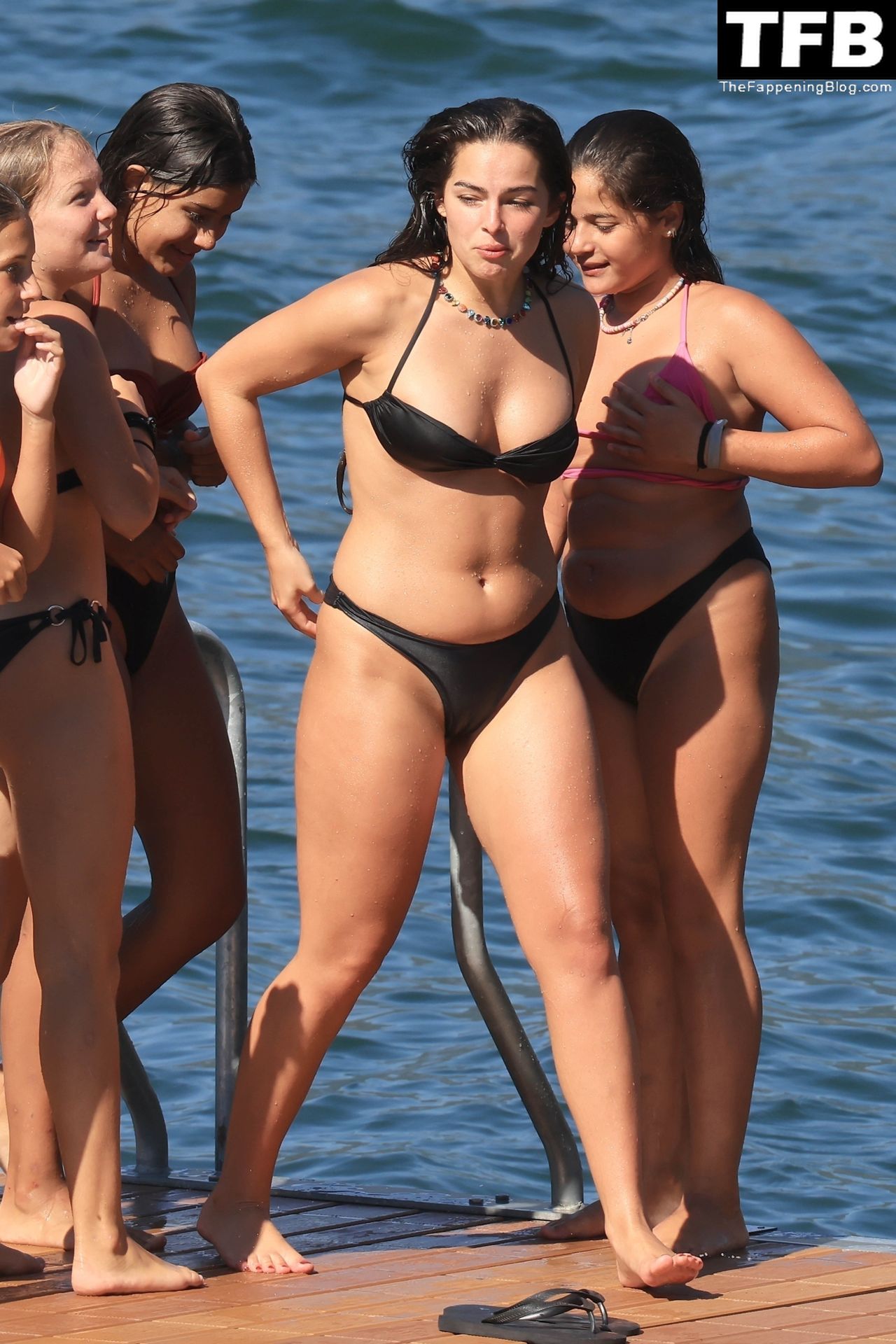 Addison Rae Sexy The Fappening Blog 39 - Addison Rae Displays Her Curves in a Black Bikini on Holiday with Omer Fedi on Lake Como (70 Photos)