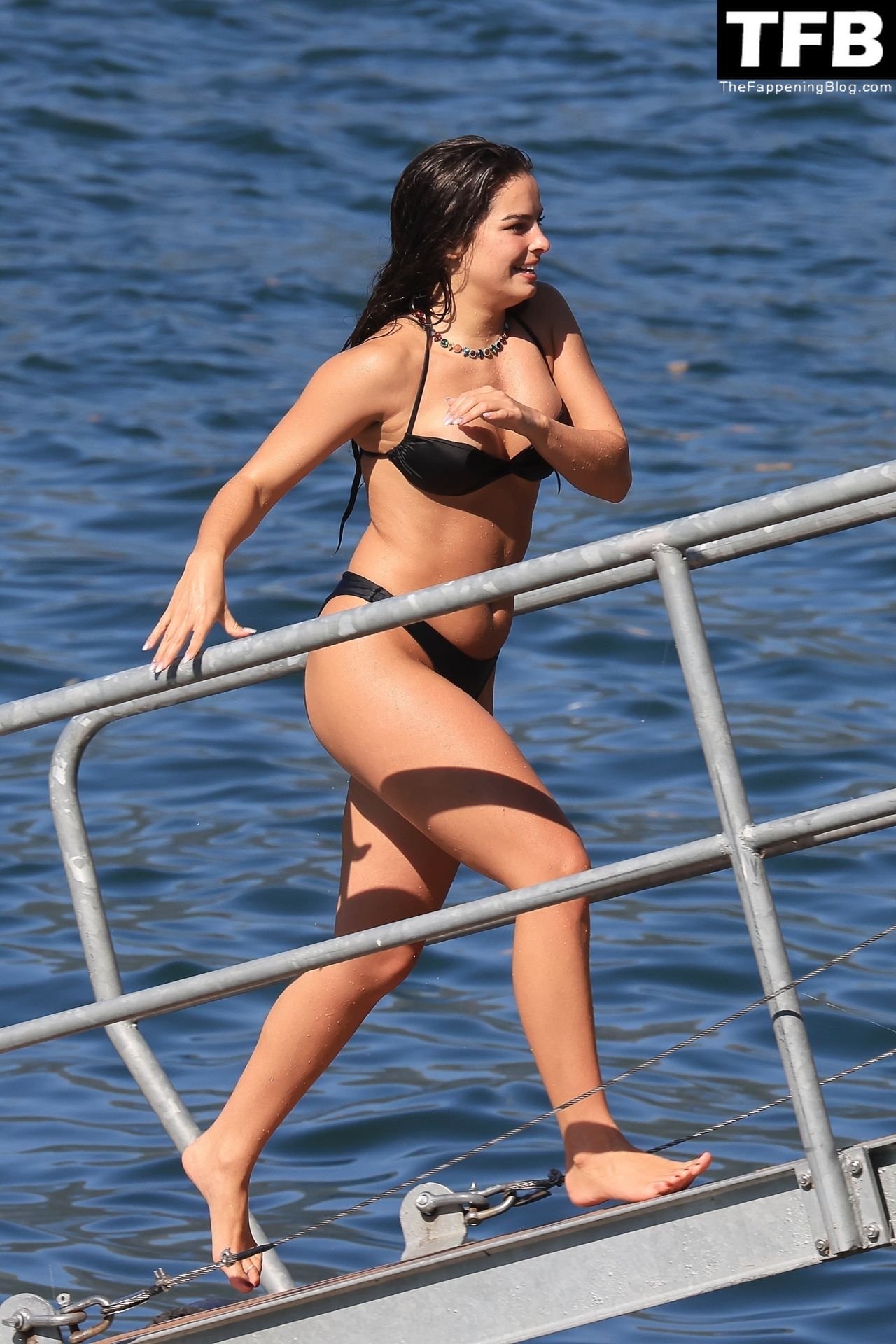 Addison Rae Sexy The Fappening Blog 46 - Addison Rae Displays Her Curves in a Black Bikini on Holiday with Omer Fedi on Lake Como (70 Photos)