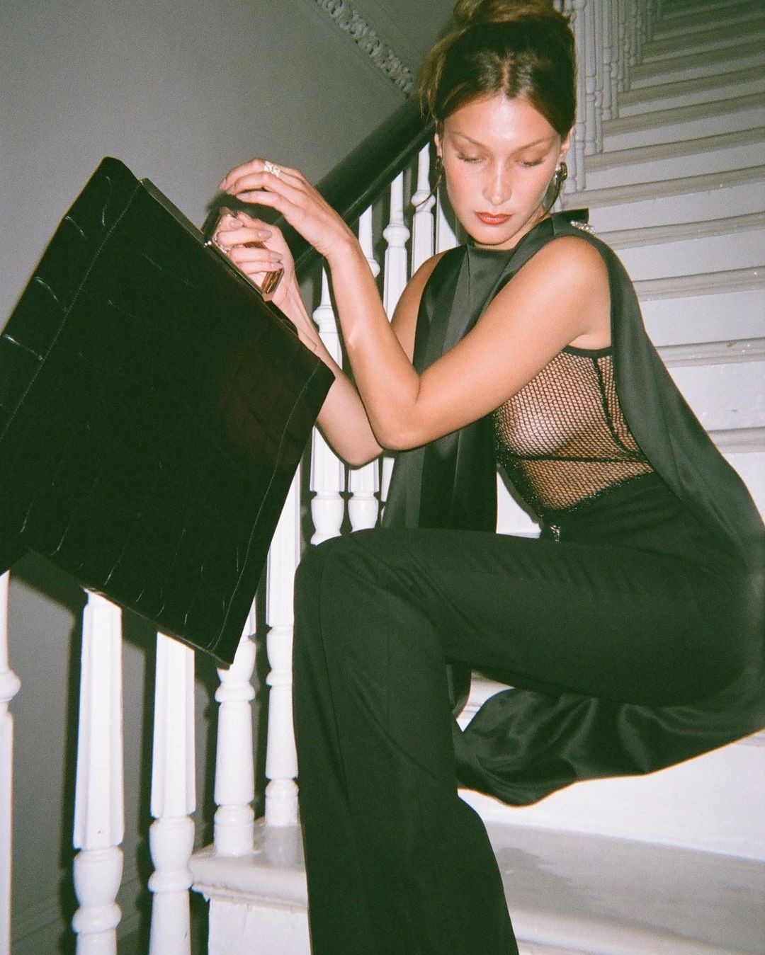 Bella Hadid Showed Off Her Naked Tits In A Mesh Outfit From Givenchy TheFappeningPro 4 - Bella Hadid’s Tits In Givenchy (9 Photos)