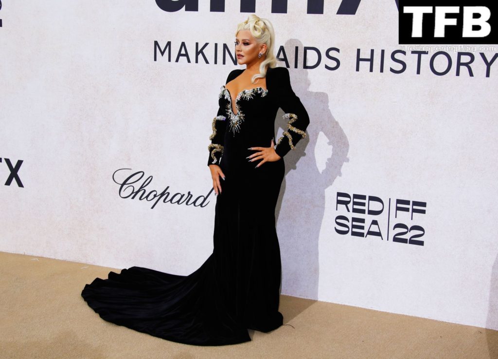 Christina Aguilera Sexy The Fappening Blog 67 1024x737 - Christina Aguilera Displays Nice Cleavage at the amfAR Gala Cannes 2022 in Cap d’Antibes (79 Photos)