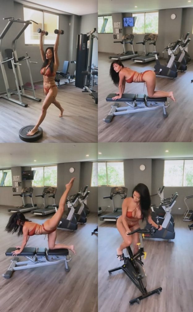 Nicole Scherzinger Bikini Workout 624x1009 - Nicole Scherzinger In A Yellow Dress (4 Photos)