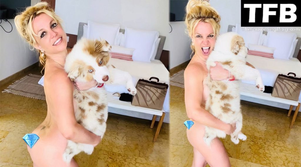 Britney Speas Naked Censored 1 thefappeningblog.com  1024x568 - Britney Spears Poses Naked With Her Pooch (6 Photos)