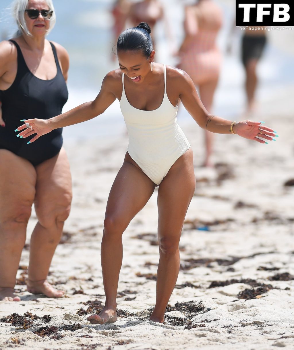 Karrueche Tran Sexy The Fappening Blog 10 1024x1222 - Karrueche Tran Looks Incredible in a White Swimsuit on the Beach in Miami (45 Photos)
