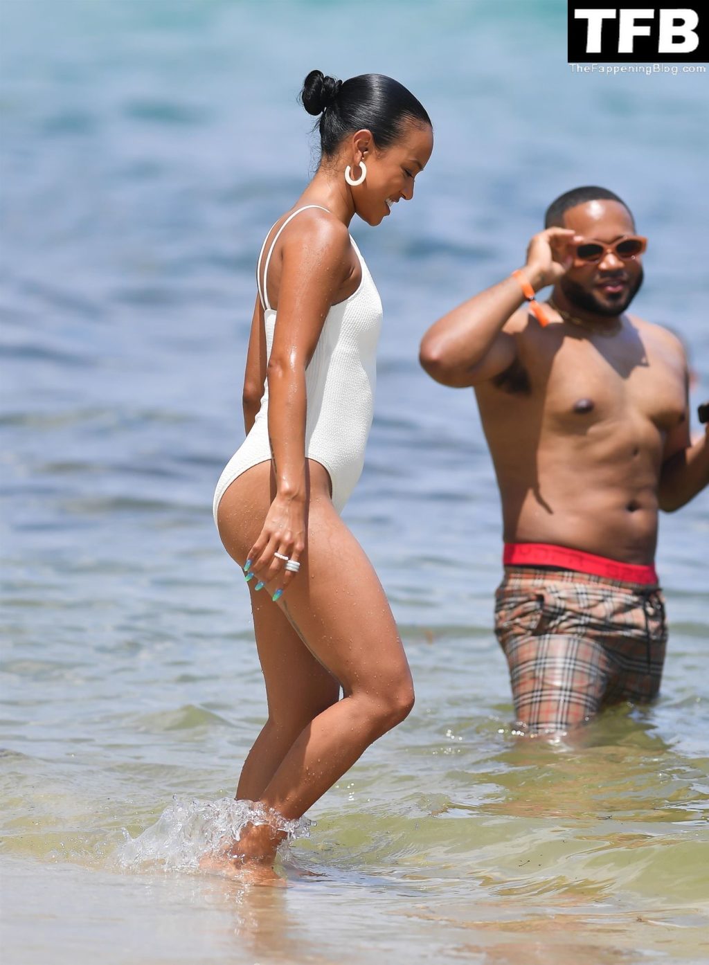 Karrueche Tran Sexy The Fappening Blog 18 1024x1394 - Karrueche Tran Looks Incredible in a White Swimsuit on the Beach in Miami (45 Photos)