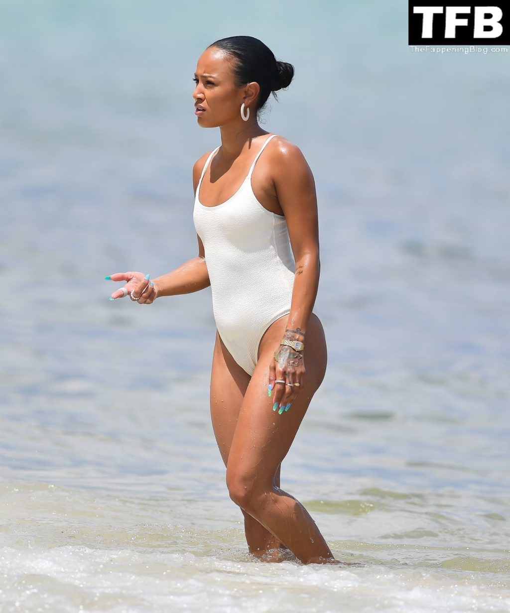 Karrueche Tran Sexy The Fappening Blog 21 1024x1231 - Karrueche Tran Looks Incredible in a White Swimsuit on the Beach in Miami (45 Photos)