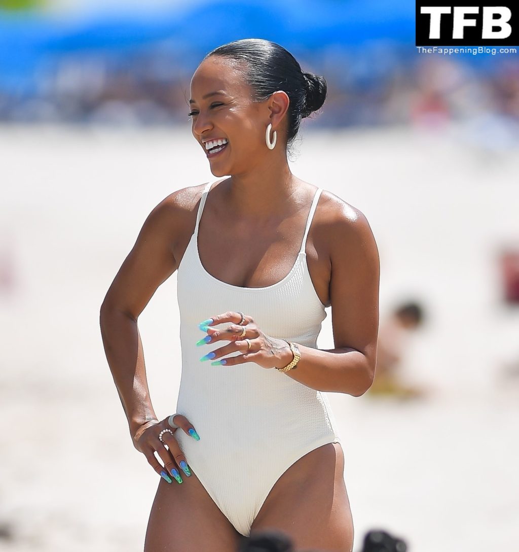 Karrueche Tran Sexy The Fappening Blog 31 1024x1088 - Karrueche Tran Looks Incredible in a White Swimsuit on the Beach in Miami (45 Photos)