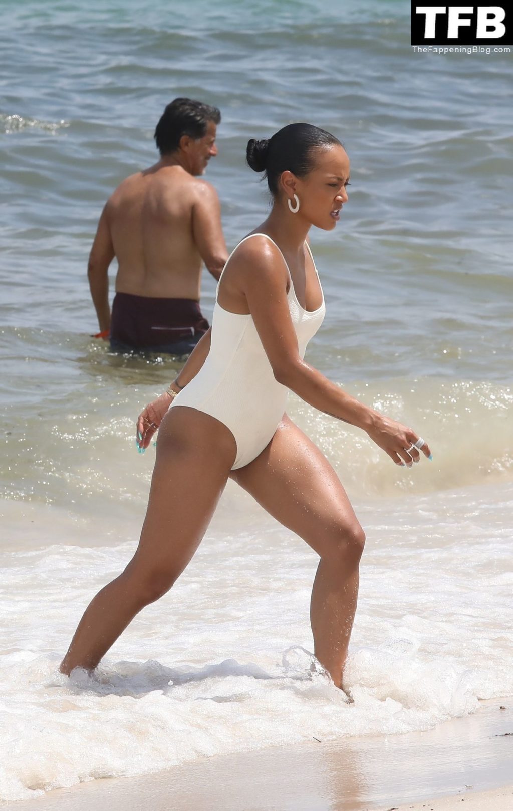 Karrueche Tran Sexy The Fappening Blog 39 1024x1620 - Karrueche Tran Looks Incredible in a White Swimsuit on the Beach in Miami (45 Photos)