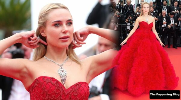 Kimberley Garner Sexy Boobs in Red Dress 1 thefappeningblog.com  1024x568 600x333 - Kimberley Garner Looks Hot in a Red Dress at the 75th Annual Cannes Film Festival (134 Photos)