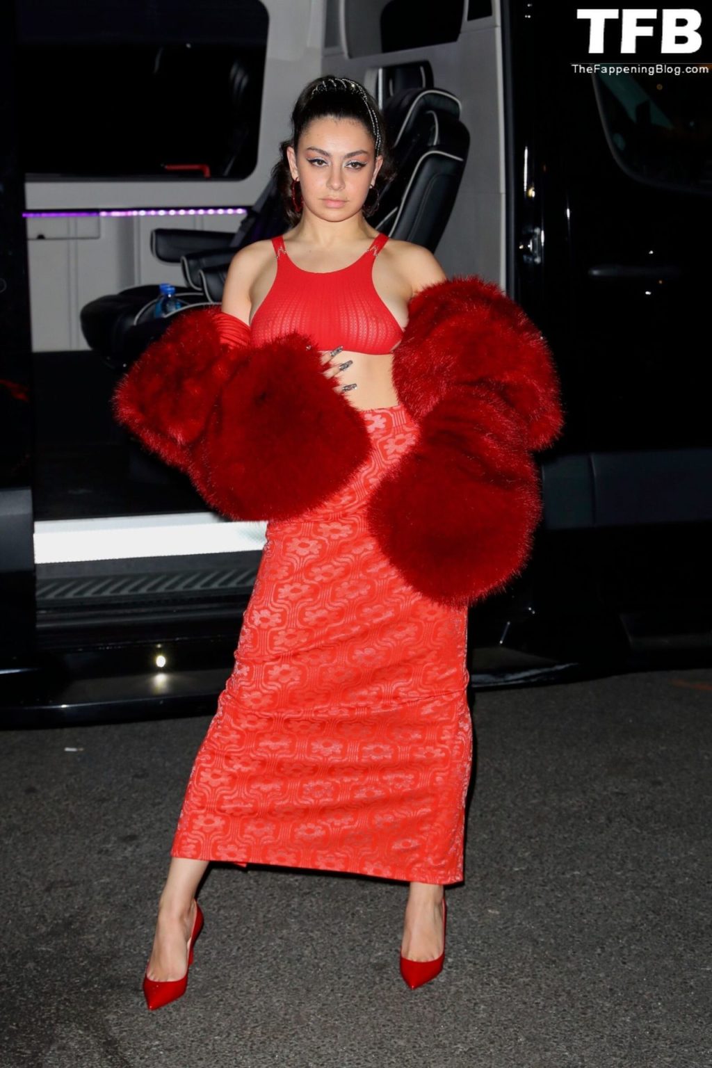 Charli XCX Braless Boobs Nipples 3 scaled thefappeningblog.com  1024x1536 - Braless Charli XCX Stuns in All Red Out in NYC (21 Photos)