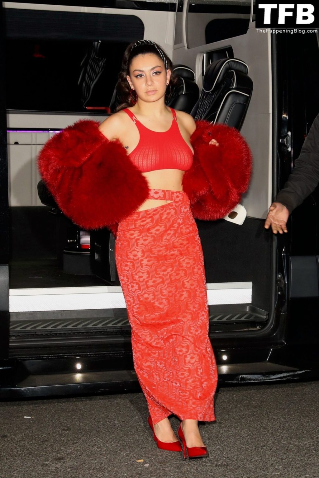 Charli XCX Braless Boobs Nipples 7 scaled thefappeningblog.com  1024x1536 - Braless Charli XCX Stuns in All Red Out in NYC (21 Photos)