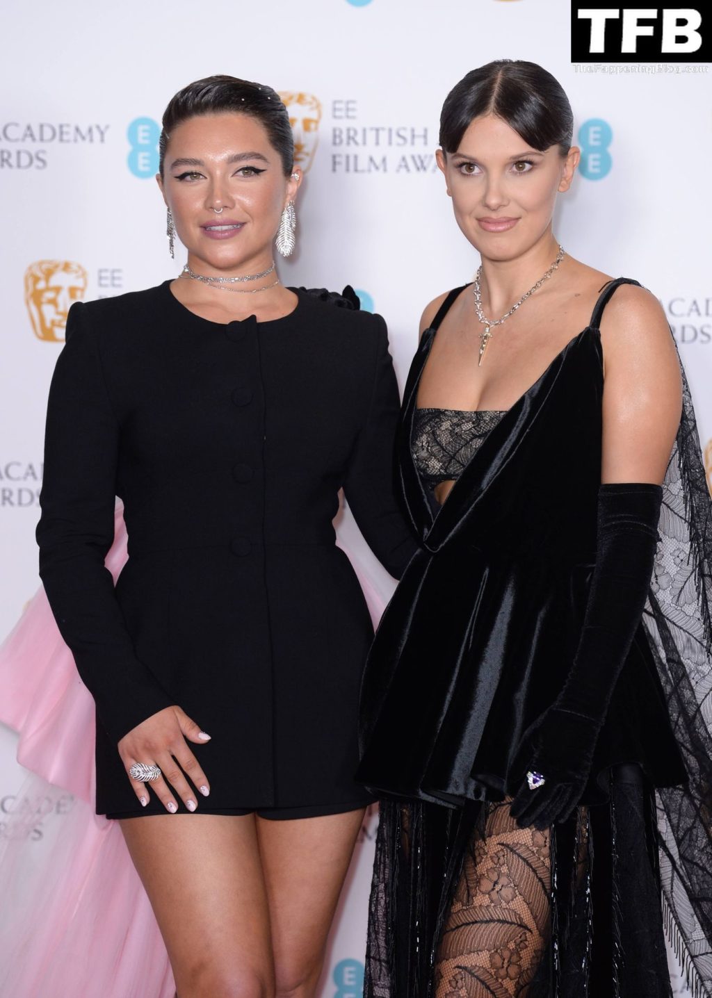 Florence Pugh Millie Bobby Brown Sexy 11 thefappeningblog.com  1024x1436 - Florence Pugh & Millie Bobby Brown Pose at the British Academy Film Awards (30 Photos)