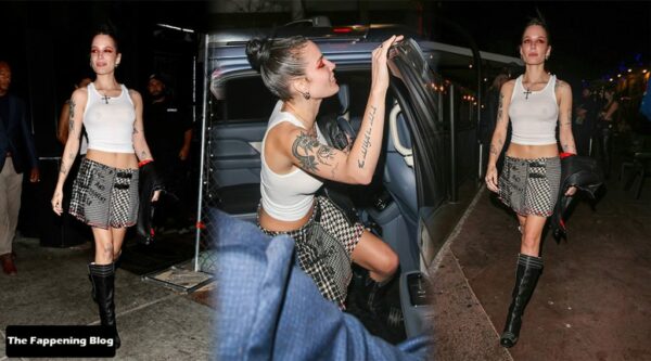 Halsey Braless Boobs and Mini Skirt 1 thefappeningblog.com  1024x568 600x333 - Halsey Flashes Her Nude Tits in Hollywood (34 Photos)