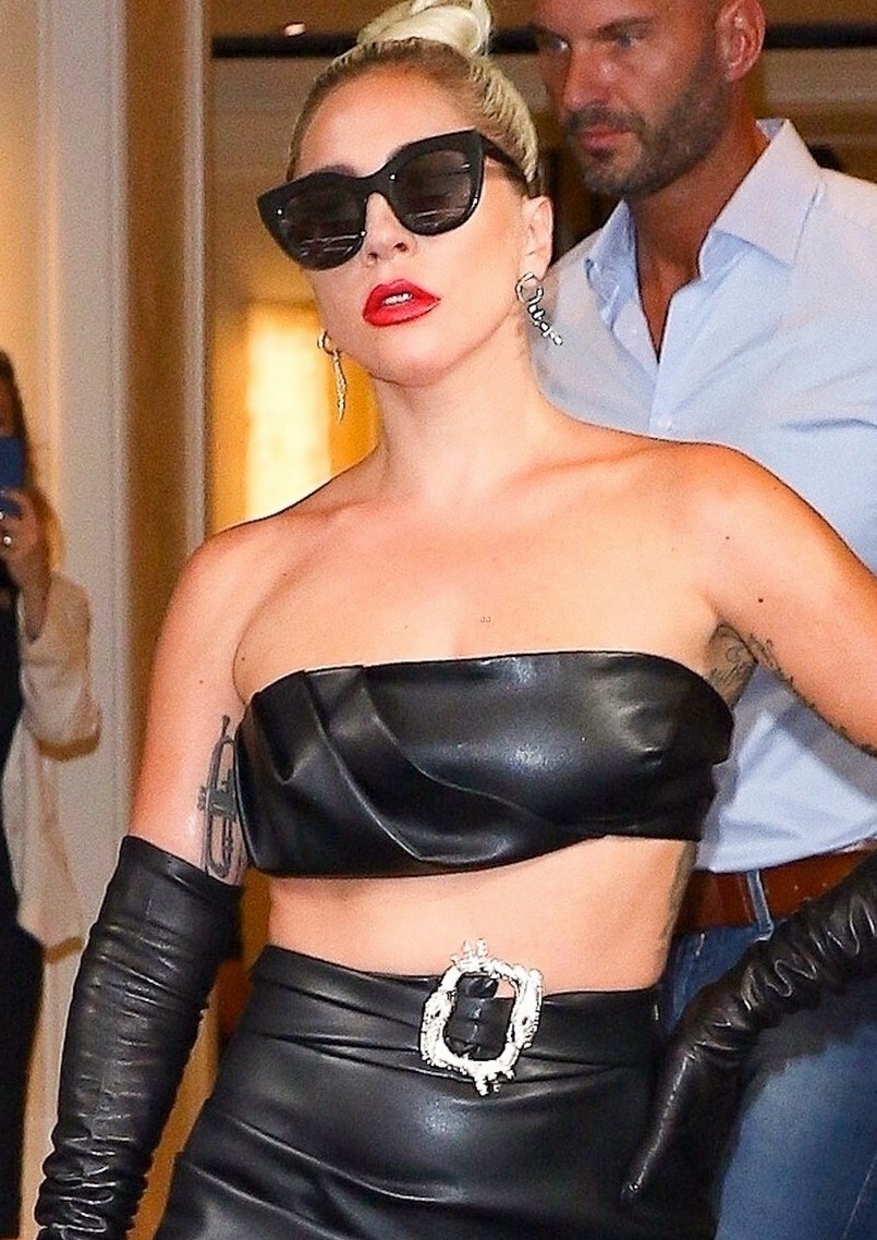 Lady Gaga in Leather leaving hotel in New York City 6 - Lady Gaga Sexy at Enigma Show (36 Photos and Video)