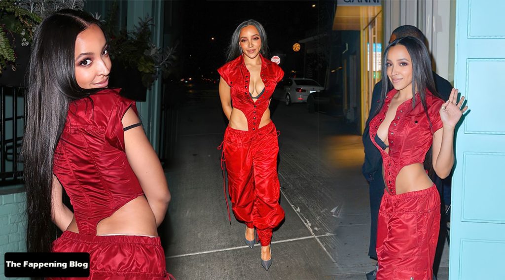 Tinashe Sexy Boobs in Black Bra 1 thefappeningblog.com  1024x568 - Tinashe Sizzles in a Red Ensemble Arriving at the W Magazine Event (24 Photos)