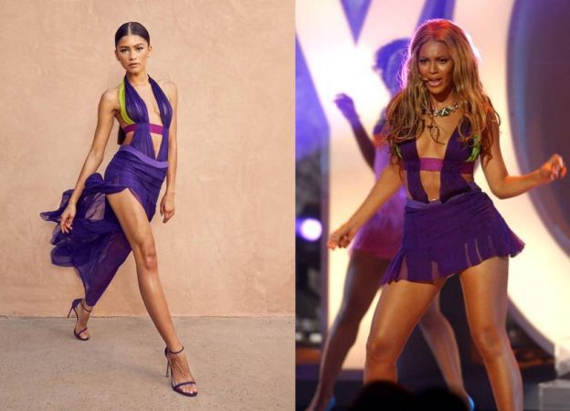 Versace Sexy In Versace Dress Vs Beyonce 624x450 - Zendaya Coleman at Spider-Man Far From Home Premiere in Hollywood