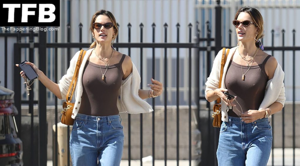 Alessandra Ambrosio Sexy Braless Boobs thefappeningblog.com 1 1024x568 - Alessandra Ambrosio Reveals Her Assets Under a Brown Tank as She Arrives at a Shoot in LA (32 Photos)