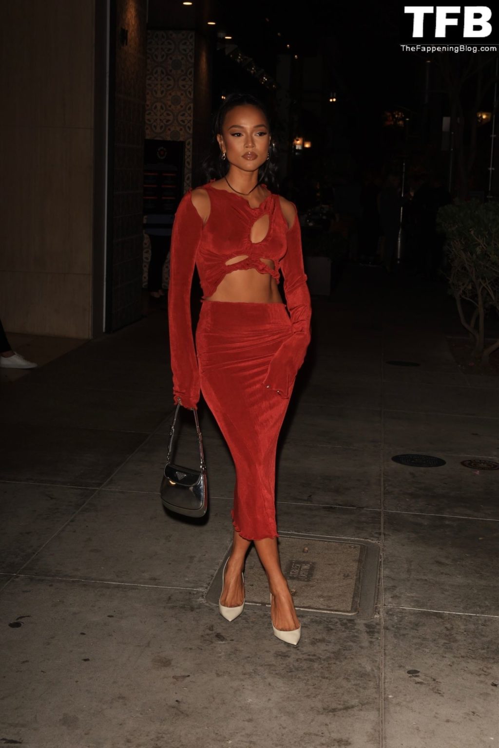 Karrueche Tran Sexy The Fappening Blog 28 1024x1536 - Karrueche Tran Shows Her Pokies in a Red Dress at The Hollywood Reporter’s Oscar Nominees Night (68 Photos)