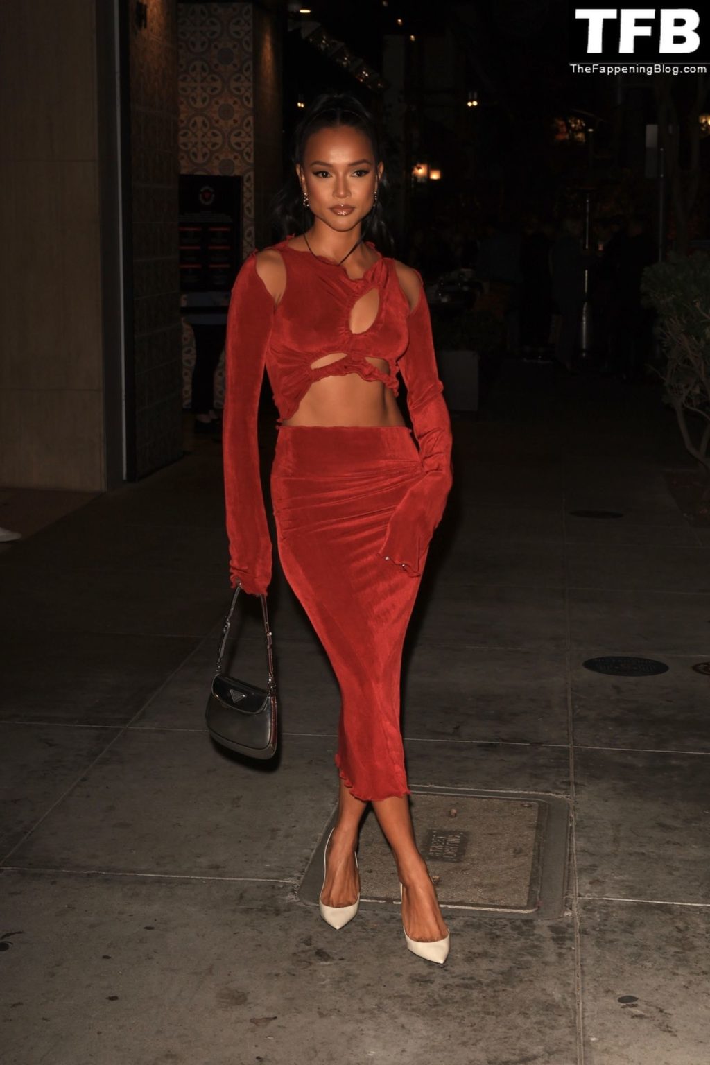 Karrueche Tran Sexy The Fappening Blog 29 1024x1536 - Karrueche Tran Shows Her Pokies in a Red Dress at The Hollywood Reporter’s Oscar Nominees Night (68 Photos)