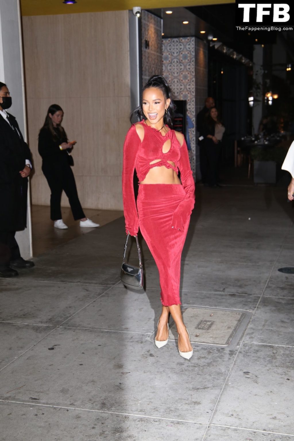Karrueche Tran Sexy The Fappening Blog 32 1024x1536 - Karrueche Tran Shows Her Pokies in a Red Dress at The Hollywood Reporter’s Oscar Nominees Night (68 Photos)