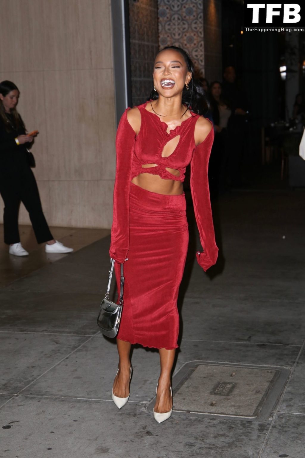 Karrueche Tran Sexy The Fappening Blog 35 1024x1536 - Karrueche Tran Shows Her Pokies in a Red Dress at The Hollywood Reporter’s Oscar Nominees Night (68 Photos)