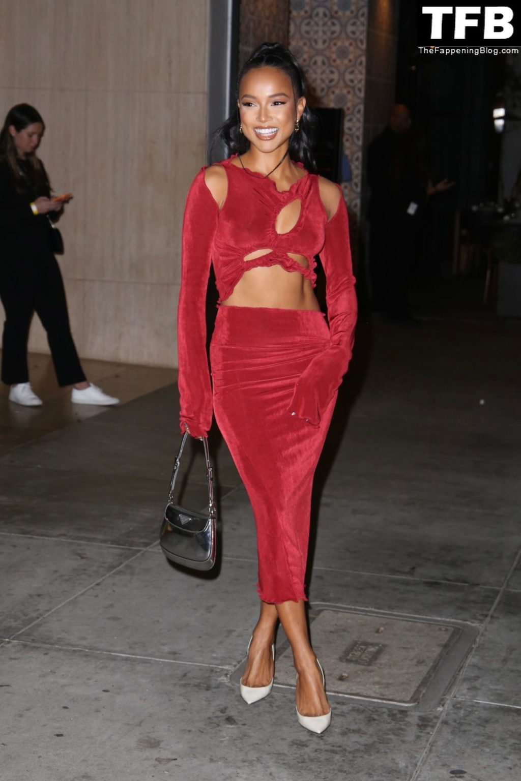 Karrueche Tran Sexy The Fappening Blog 36 1024x1536 - Karrueche Tran Shows Her Pokies in a Red Dress at The Hollywood Reporter’s Oscar Nominees Night (68 Photos)