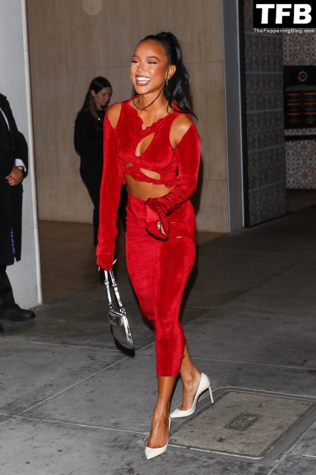 Karrueche Tran Sexy The Fappening Blog 62 1024x1536 - Karrueche Tran Shows Her Pokies in a Red Dress at The Hollywood Reporter’s Oscar Nominees Night (68 Photos)