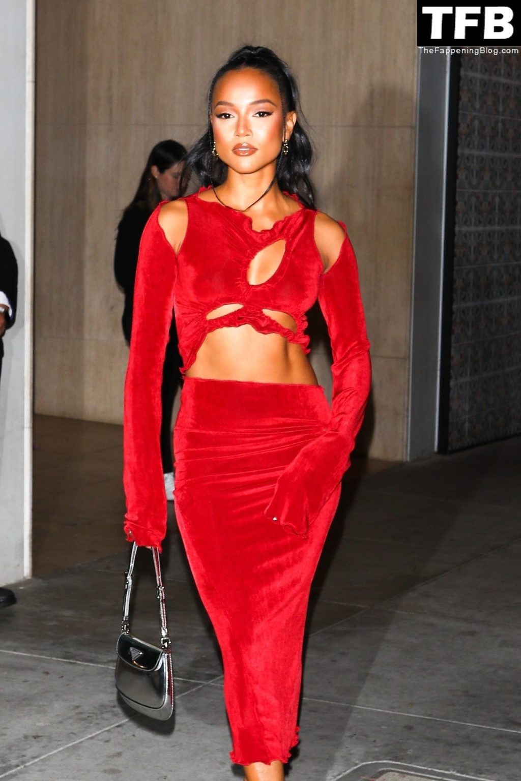 Karrueche Tran Sexy The Fappening Blog 64 1024x1536 - Karrueche Tran Shows Her Pokies in a Red Dress at The Hollywood Reporter’s Oscar Nominees Night (68 Photos)