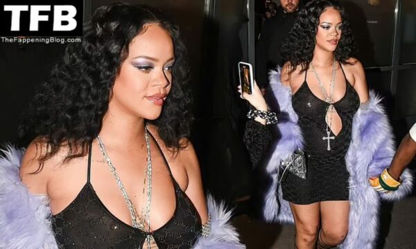 Rihanna See Through TFB 1 1024x615 600x360 - Pregnant Rihanna Flashes Her Nude Tits in a See-Through Dress in Milan (51 Photos)