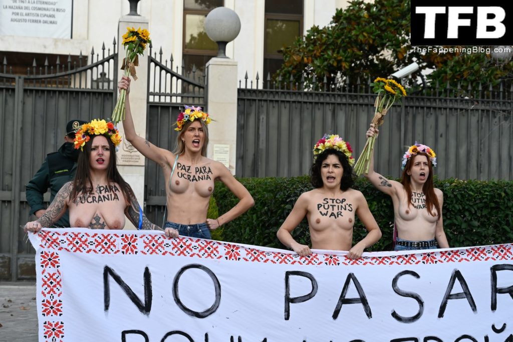 Topless female activists The Fappening Blog 1 1024x682 - Russia Invading Ukraine: Nude Protest for Peace (12 Photos)