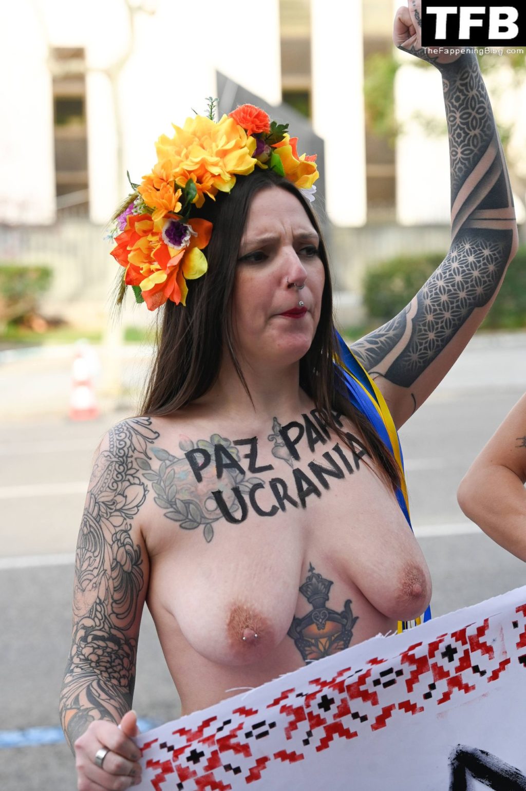 Topless female activists The Fappening Blog 12 1024x1540 - Russia Invading Ukraine: Nude Protest for Peace (12 Photos)
