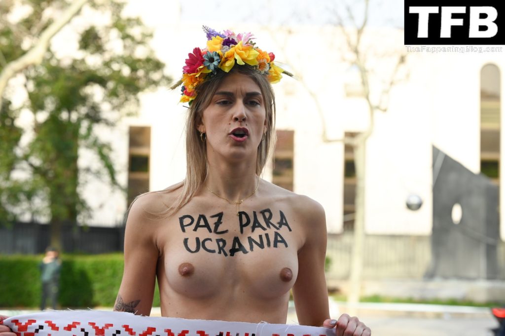 Topless female activists The Fappening Blog 5 1024x681 - Russia Invading Ukraine: Nude Protest for Peace (12 Photos)